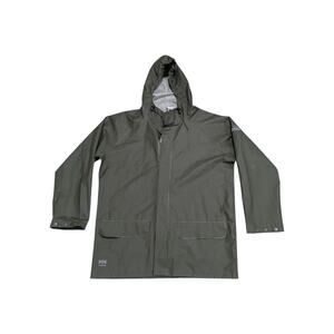 Helly Hansen Workwear Mandal Adjustable Waterproof Jacket PVC Olive Green Large